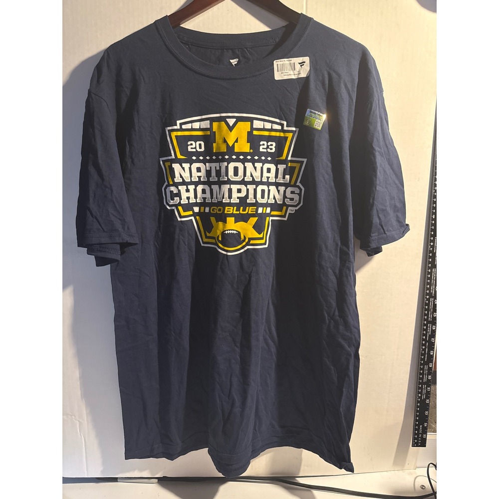 Michigan Wolverines 2023 National Champions T-Shirt Navy Blue XL NEW
